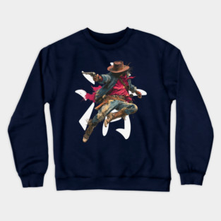 Leaping Gunslinger Cowgirl Crewneck Sweatshirt