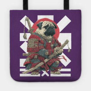 Bushido Pug: The Samurai Dog Warrior Tote