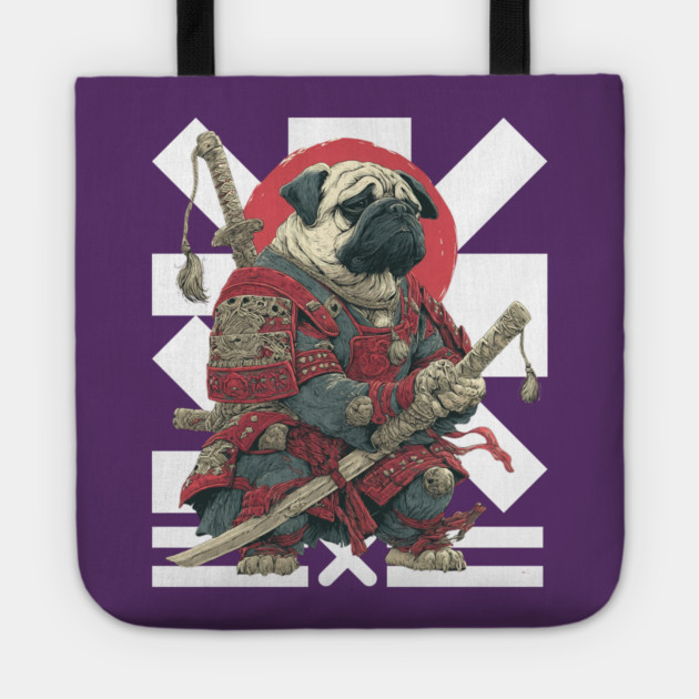 Bushido Pug: The Samurai Dog Warrior Tote by TuncGK