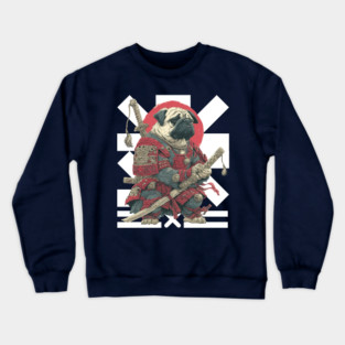 Bushido Pug: The Samurai Dog Warrior Crewneck Sweatshirt