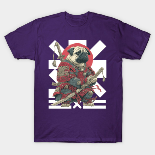 Bushido Pug: The Samurai Dog Warrior T-Shirt by TuncGK