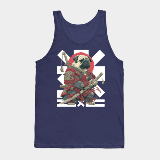 Bushido Pug: The Samurai Dog Warrior Tank Top by TuncGK