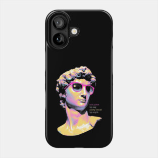 Art Piece By Day, Party Beast By Night - Neon David 80s Retro Pixel Statue Art Phone Case