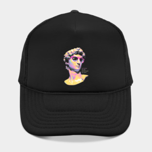 Art Piece By Day, Party Beast By Night - Neon David 80s Retro Pixel Statue Art Hat