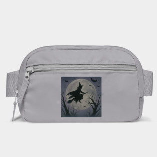 Halloween Witch Flying Across the Moon – Spooky Night Bats Silhouette Design Bag
