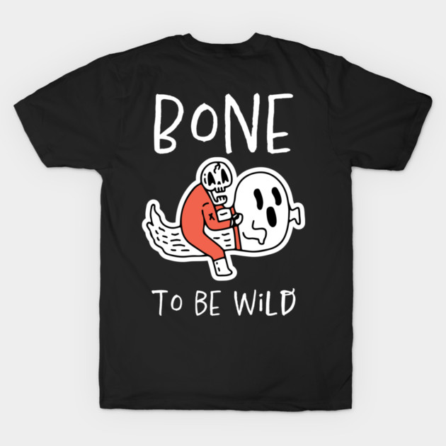 Bone to Be Wild – Funny Halloween Skeleton Riding Ghost Design by Butter Creative