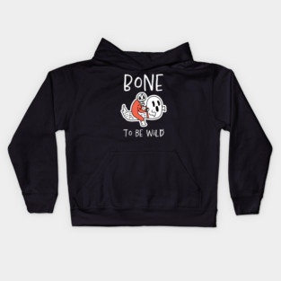 Bone to Be Wild – Funny Halloween Skeleton Riding Ghost Design Kids Hoodie