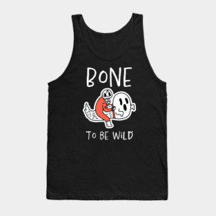 Bone to Be Wild – Funny Halloween Skeleton Riding Ghost Design Tank Top