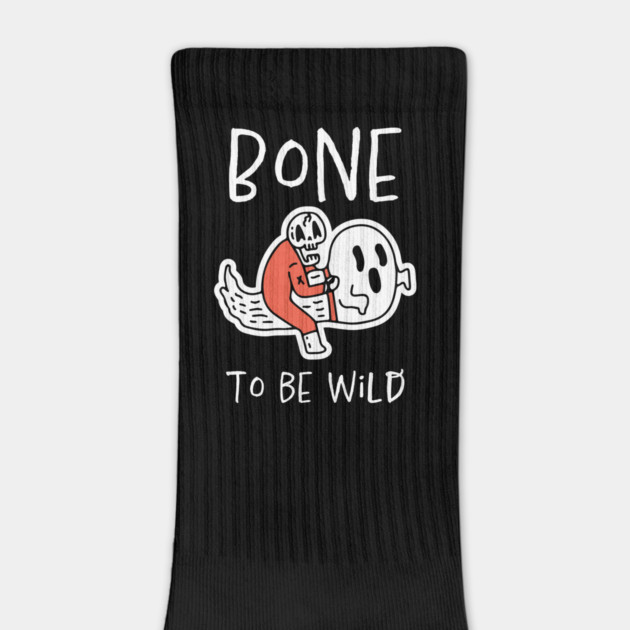 Bone to Be Wild – Funny Halloween Skeleton Riding Ghost Design by Butter Creative