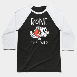 Bone to Be Wild – Funny Halloween Skeleton Riding Ghost Design Baseball T-Shirt