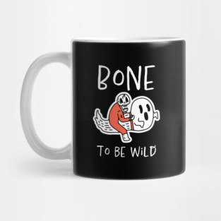 Bone to Be Wild – Funny Halloween Skeleton Riding Ghost Design Mug