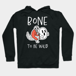 Bone to Be Wild – Funny Halloween Skeleton Riding Ghost Design Hoodie