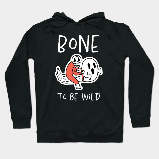 Bone to Be Wild – Funny Halloween Skeleton Riding Ghost Design Hoodie by Butter Creative