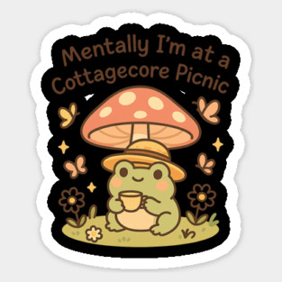 Mentally I'm at a Cottagecore Picnic Frog Art Magnet