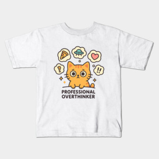 Professional Overthinker Cute Cat Design Kids T-Shirt