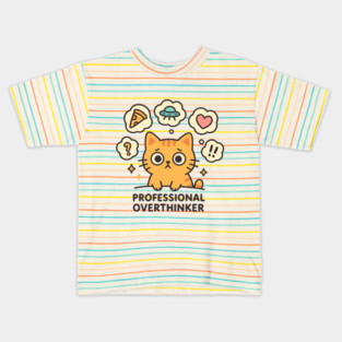 Professional Overthinker Cute Cat Design Kids T-Shirt