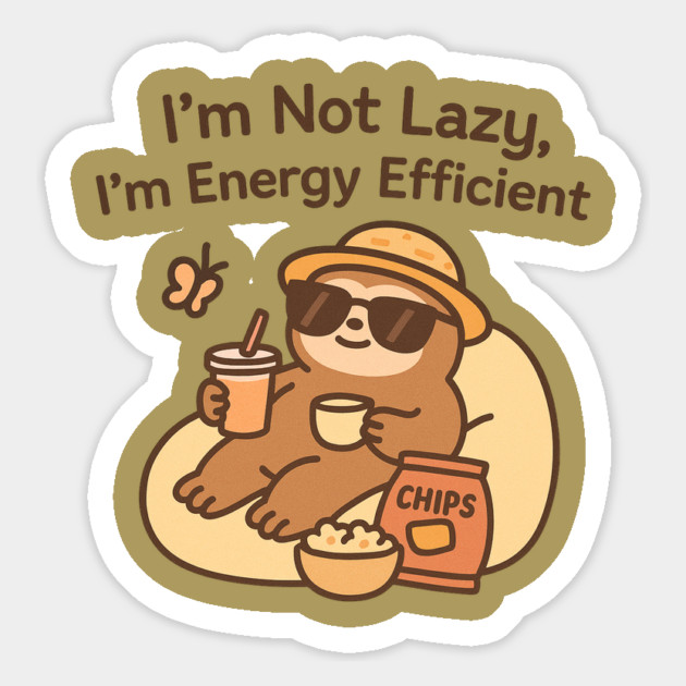 I’m Not Lazy I’m Energy Efficient Sloth Art Magnet by Anne Lee
