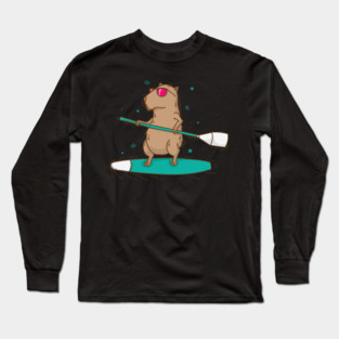 Guinea Pig Caviidae Guinea Pig surfing Rodent Long Sleeve T-Shirt