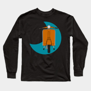 Vespa on the moon Long Sleeve T-Shirt
