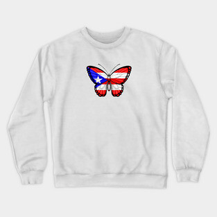 Puerto Rican Flag Butterfly Crewneck Sweatshirt