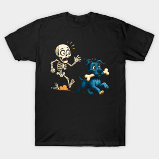 Funny Skeleton Chasing Boxer Halloween Boxer Lover T-Shirt