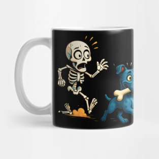 Funny Skeleton Chasing Boxer Halloween Boxer Lover Mug