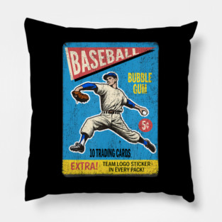 1960s Baseball Card Wrapper Bubble Gum Cards Pillow