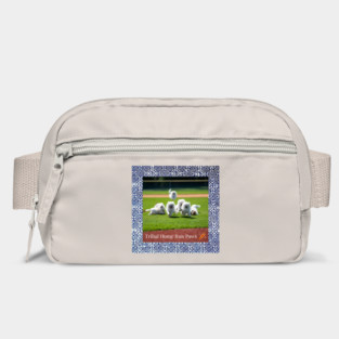 Tribal Home Run Paws – Dogs Playing Baseball with Indigo Hmong Tribal Pattern Bag