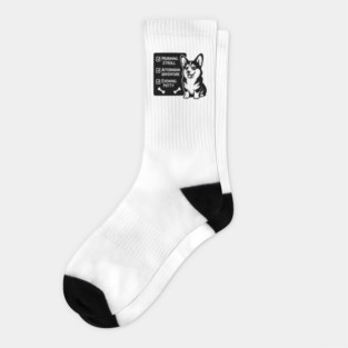 Happy Corgi Checklist Socks
