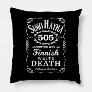 Simo Hayha Finnish Finland Suomi Sisu Whiskey Label Pillow