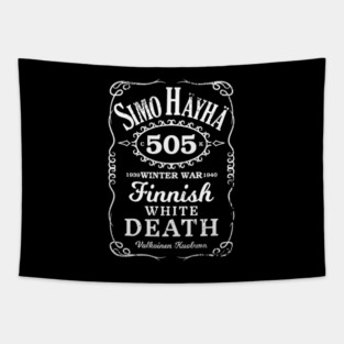 Simo Hayha Finnish Finland Suomi Sisu Whiskey Label Tapestry
