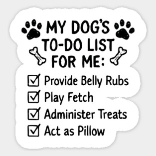 My Dog's To-Do List Sticker