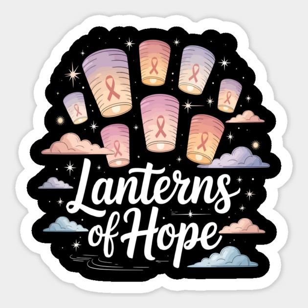 Lanterns of Hope Breast Cancer Awareness Tee Pink Ribbon Magnet by ism's Store