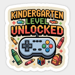 Kindergarten Level Unlocked Design First Day Kindergarten Magnet