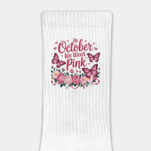 In October We Wear Pink Cute Butterfly Blooms Women's Girls by ism's Store