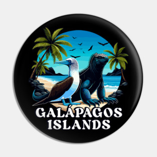 Seabird Blue Footed Booby Marine Iguana Galapagos Islands Pin