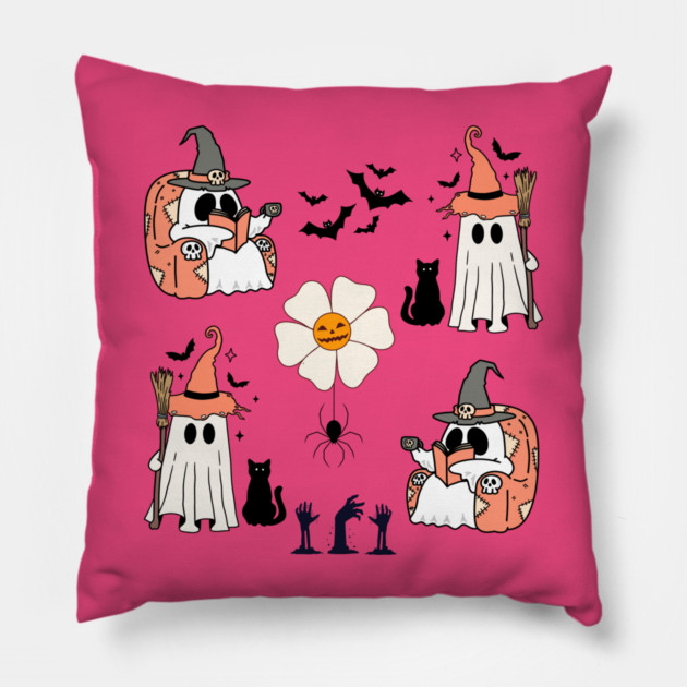 Ghost Boo Halloween Pillow by The WYLD Tribe