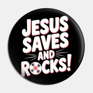Jesus Saves and Rocks Pin