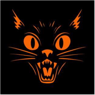 Halloween Black Cat Posters and Art