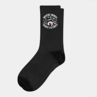 Inspire Minds Shape Futures Design – Cool Cosmic Teacher Socks