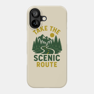 Take The Scenic Route, Road Trip Design, Adventure Travel, Wanderlust Gift Phone Case