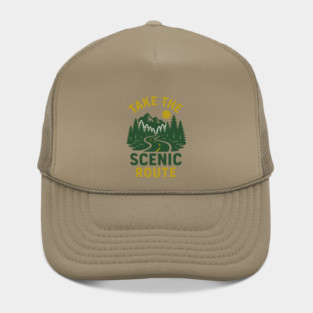 Take The Scenic Route, Road Trip Design, Adventure Travel, Wanderlust Gift Hat