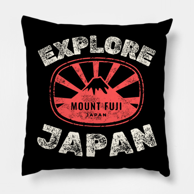 Explore Japan – Mount Fuji Travel Adventure Graphic Gift Pillow by MakerMind8.2