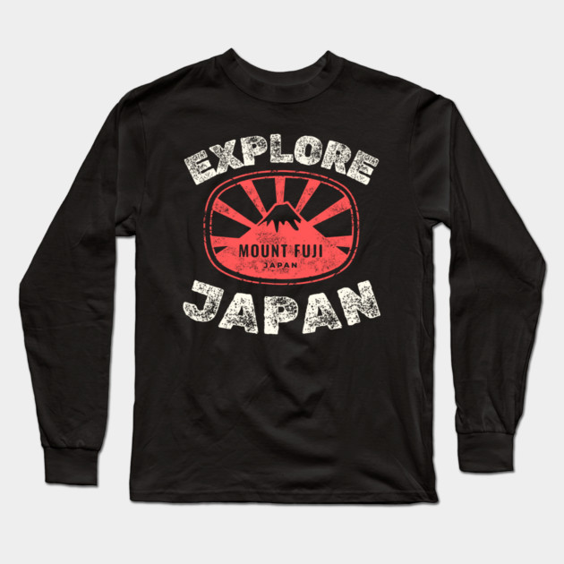 Explore Japan – Mount Fuji Travel Adventure Graphic Gift Long Sleeve T-Shirt by MakerMind8.2