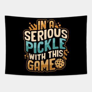 In A Serious Pickle With This Game Pickleball Player Tapestry