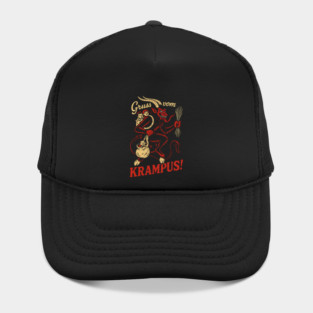 Gruss Vom Krampus Vintage Christmas Horror Retro T-Shirt Hat