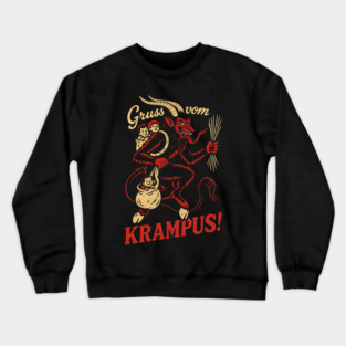Gruss Vom Krampus Vintage Christmas Horror Retro T-Shirt Crewneck Sweatshirt