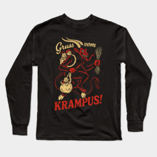 Gruss Vom Krampus Vintage Christmas Horror Retro T-Shirt Long Sleeve T-Shirt