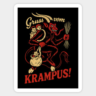 Gruss Vom Krampus Vintage Christmas Horror Retro T-Shirt Sticker