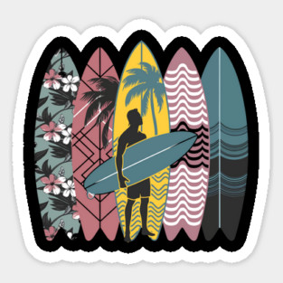 surfboarder Hawaii Wave Surfing Surfboard Lover Beach Surfer Sticker